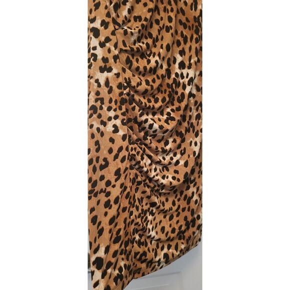 DKNY Women's Knee Length 3/4 Sleeve Animal Print Sheath Dress Size 10 Stretch - Picture 9 of 13